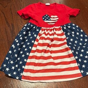Patriotic Stars and Stripes Kids Dress